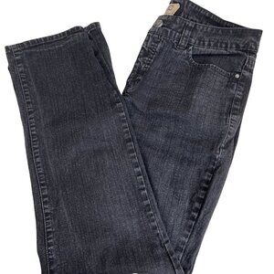 VAC Womens Jeans Vintage Style Gray Distressed Denim Embroidered Pockets Size 14